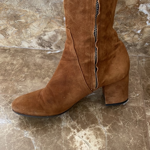 Barneys New York Brown Suede Over the Knee Boots Size 36.5 - Picture 3 of 11